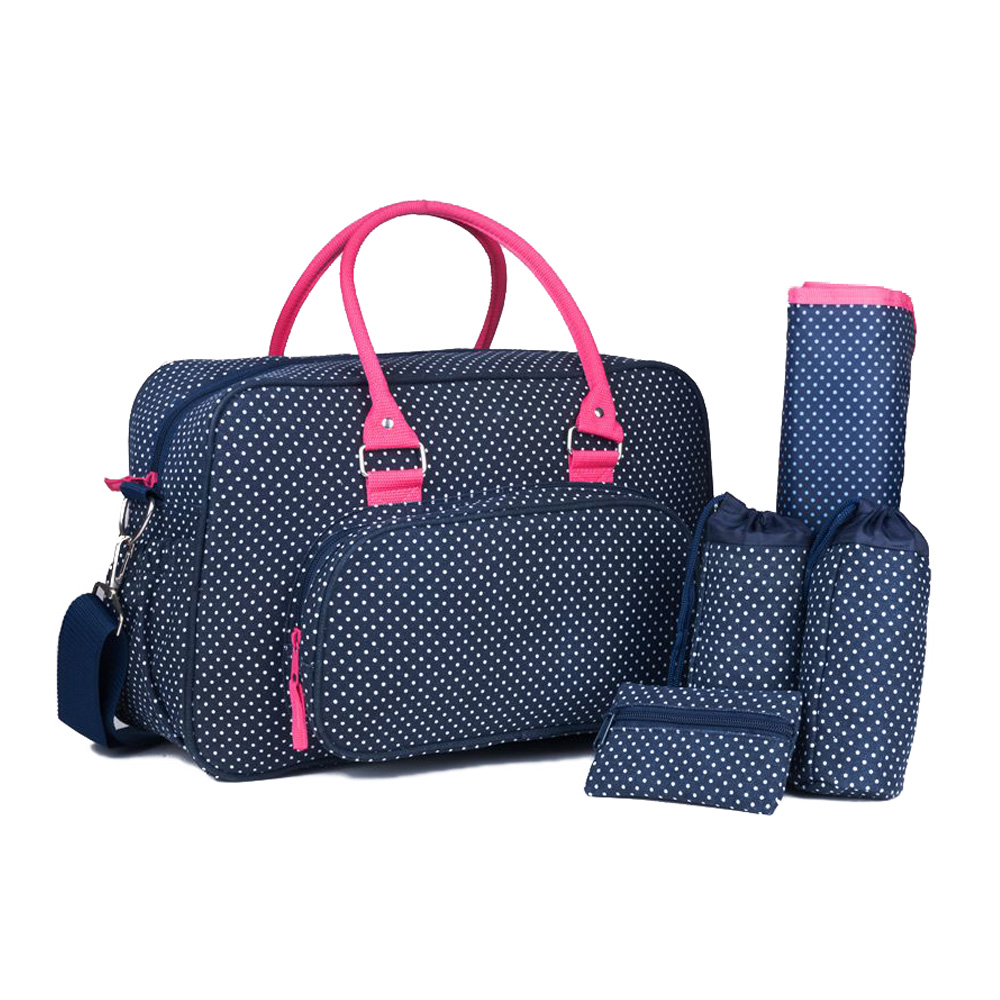 Organic canvas baby nappy bag with thermal pouches