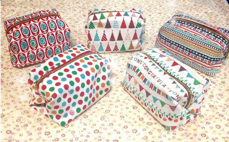 100% cotton canvas cosmetic bag with print direct to fabric